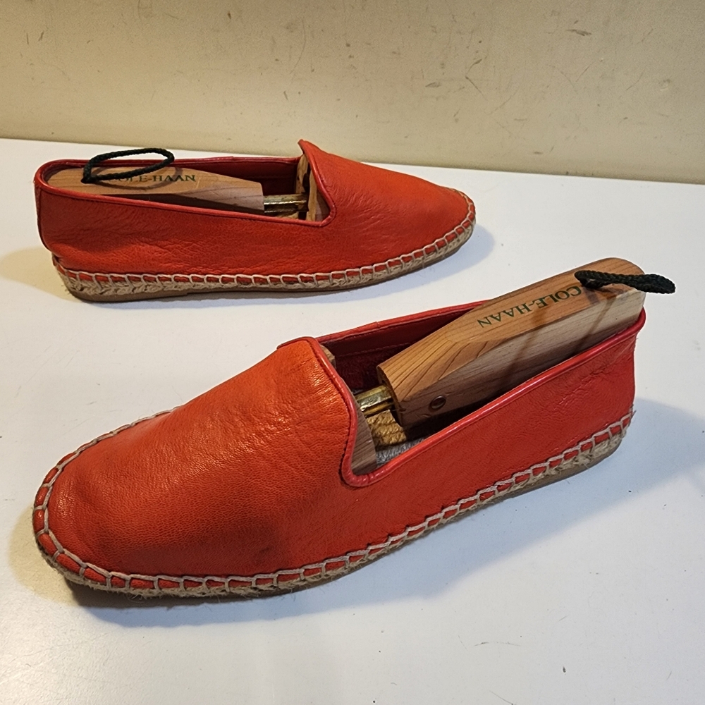 Cole HaCole Haan leather espadrille slip-on flat Orange  6.5B